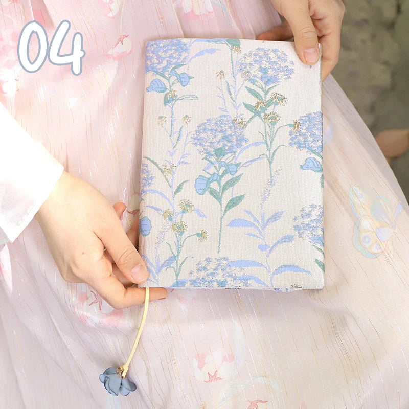 A5 Book Cover Sleeve Protector Handmade Textbook Cover Rose Flower Journal Planner Book Diary Protector Notebook Cover Hardcover