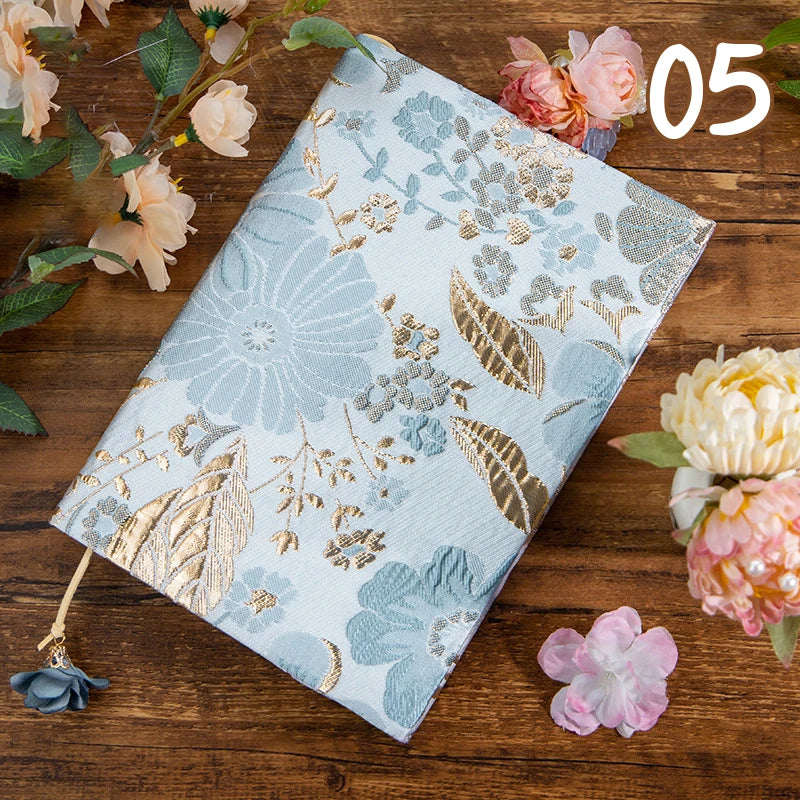 A5 Book Cover Sleeve Protector Handmade Textbook Cover Rose Flower Journal Planner Book Diary Protector Notebook Cover Hardcover