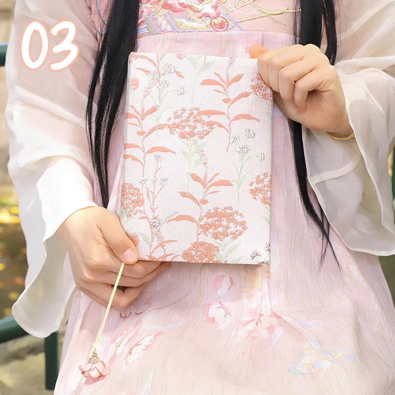 A5 Book Cover Sleeve Protector Handmade Textbook Cover Rose Flower Journal Planner Book Diary Protector Notebook Cover Hardcover