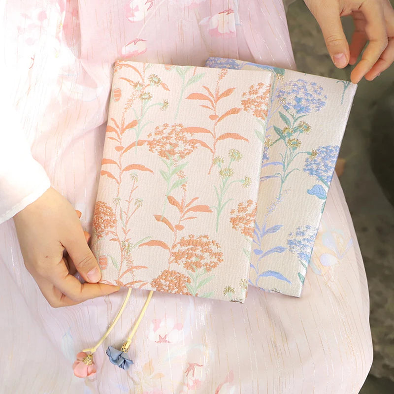 A5 Book Cover Sleeve Protector Handmade Textbook Cover Rose Flower Journal Planner Book Diary Protector Notebook Cover Hardcover